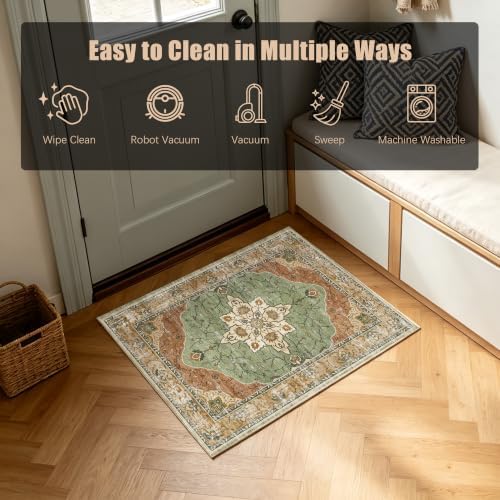 YARNSCAPE 2' x 3' Machine Washable Area Rug, Non-Slip Low-Pile Carpet - Image 7