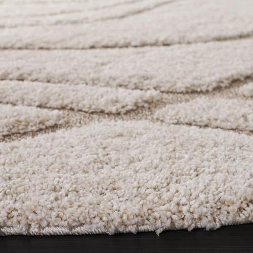 SAFAVIEH Florida Shag Square Rug 4', Soft Plush Cream & Beige SG471-1113 - Image 6