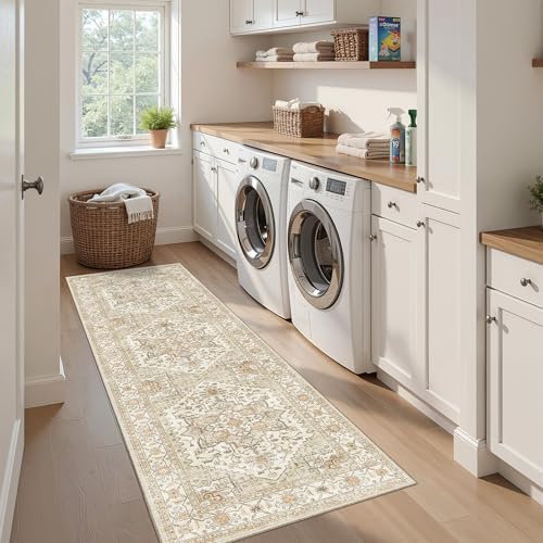 Runner Rug 2x6 Washable Runners for Hallways, Kitchen Runner Entryway Gold - Image 7