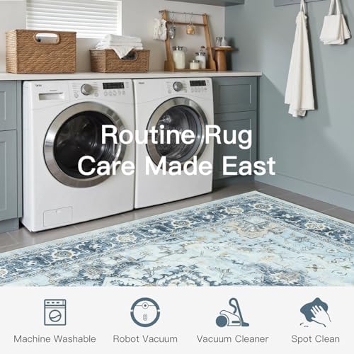 Lofus 8x10 Light Blue Rugs for Bedroom Living Room, Vintage Boho Carpet - Image 6