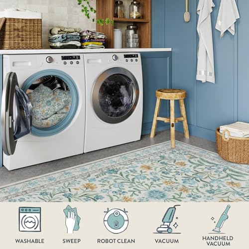 Lahome Blue 5x7 Area Rugs, Cottage Core Girls Bedroom Kids Nursery Rug - Image 6