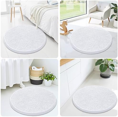 Smiry Round Bathroom Rugs 30X30, Chenille Extra Soft Absorbent Bath Mat - Image 7