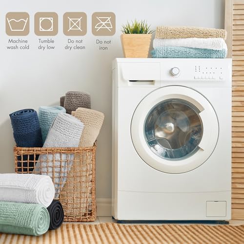 Madison Park Splendor Reversible 100% Cotton Bath Rug, 17 x 24, Natural - Image 6