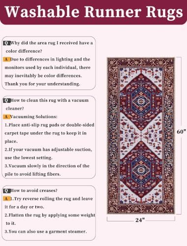 SERISSA 2x5 Washable Non Slip Boho Runner Rug for Hallway - Image 6