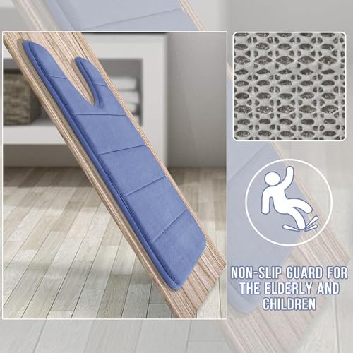 Yimobra Memory Foam Toilet Bath Mat U-Shaped, Soft and Comfortable, Super Water Absorption, Non-Slip, Thick, Machine Wash and Easier to Dry for Bathroom Commode Contour Rug, 24 X 20 Inches, Navy Blue - Image 6