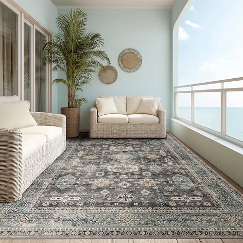 Ruaruarug Washable Area Rug 8×10 for Living Room, Ultra Soft, Silver - Image 7