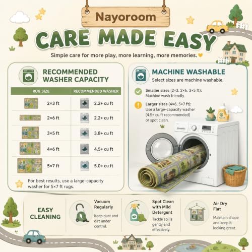 Nayoroom Kids City Community Rug, Airport and Roads, Non-Slip, 5 x 7 ft - Image 7