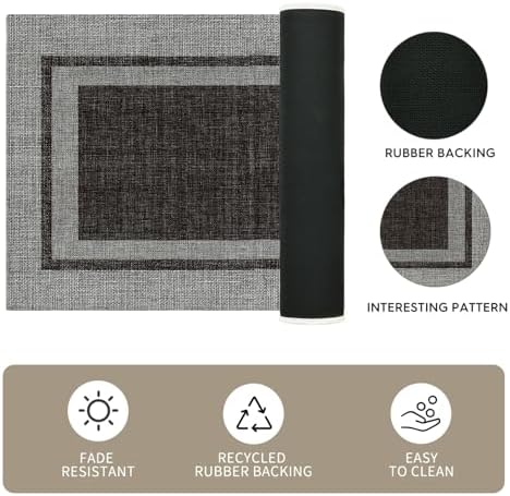 Artoid Mode Black Absorbent Rectangle Kitchen Mats Set of 2-17x29 + 17x47 - Image 6