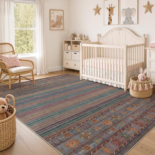 Nakagishi Boho 5x7 Area Rug Living Room Rugs Machine Washable Multi Color - Image 7