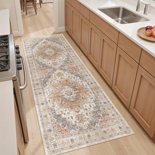befbee 2x6 Hallway Runner Rug Non Slip Washable Kitchen Rugs Turmeric - Image 7