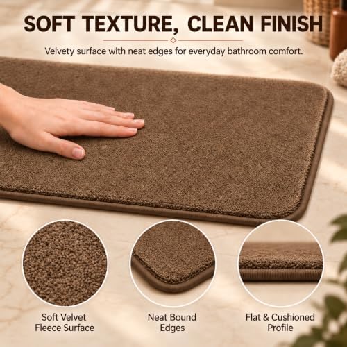 RUN HELIX Bathroom Rugs Sets 3 Piece, Soft Absorbent Memory Foam Bath Mats Set, Dry Fast Bath Mat, Machine Washable Bath Rug Set for Bathroom (Chocolate) - Image 6