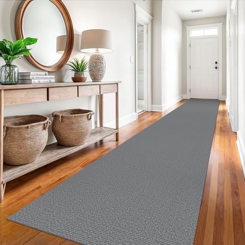 EARTHALL Washable Runner Rug, Non Slip Hall Runner Carpet, 3x16 Ft, Dark Gray - Image 6