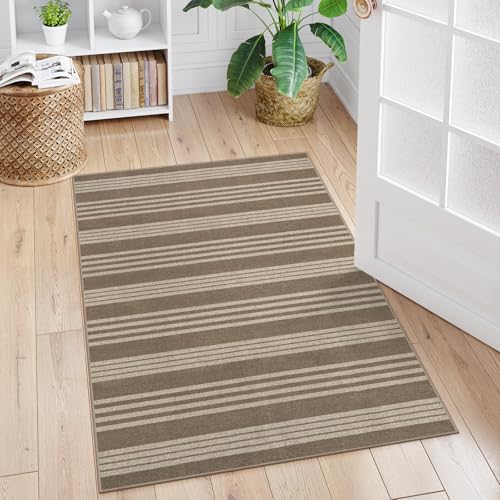 Lahome Striped Easy Jute Outdoor Patio Rug, 3x5 Washable Rugs for Porch - Image 6