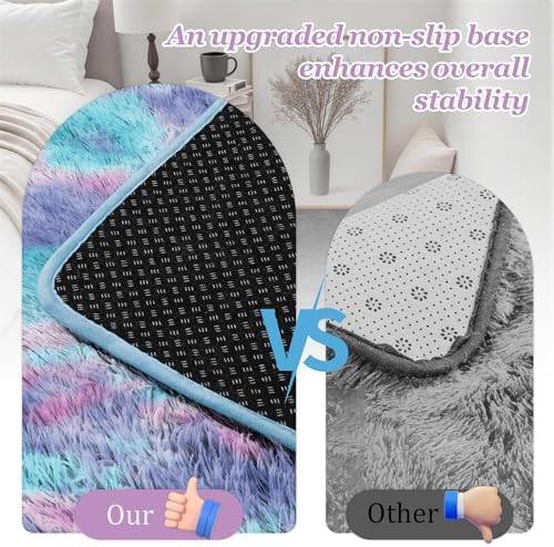 8x10 Area Rug Living Room Bedroom Fluffy Plush Shag Carpet Rainbow - Image 6
