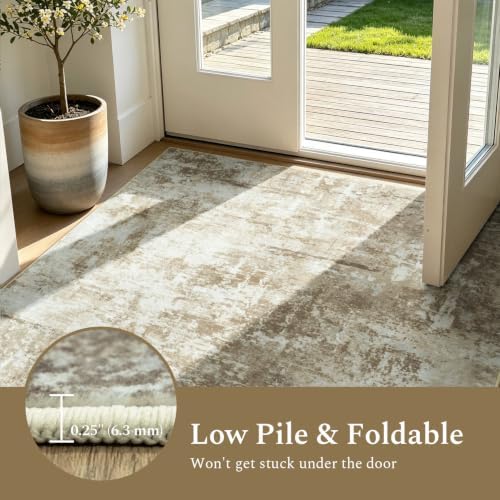 Rugflix 8x10 Area Rugs for Living Room, Washable Brown Large Rug - Image 6