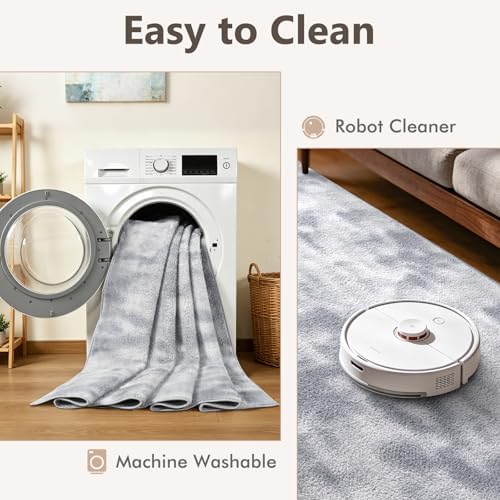 2x8 Tie-dye Light Grey Runner Rug Washable Non-Slip for Kitchen Hallway - Image 6