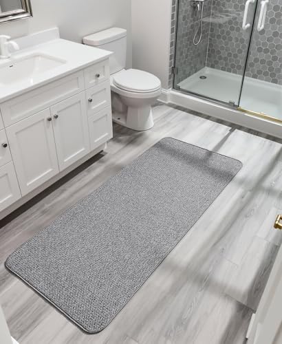 Bosap Bath Mat,Ultra Thin Bathroom Runner Rugs,Large Bath Mats for Bathroom,Quick Dry,Non-Slip,Machine Washable,Low Pile,Bath Rug,Shower Outside,Sink,Home Decor Accessories.Grey,3'x5'(36x60inch) - Image 6