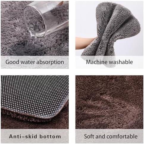 Red Bathroom Rugs Water Absorbent Chenille Bath Mat for Bathroom Machine Washable Shower Mats Bath Rug for Kids Shower Tub,20" x 32",Red - Image 5