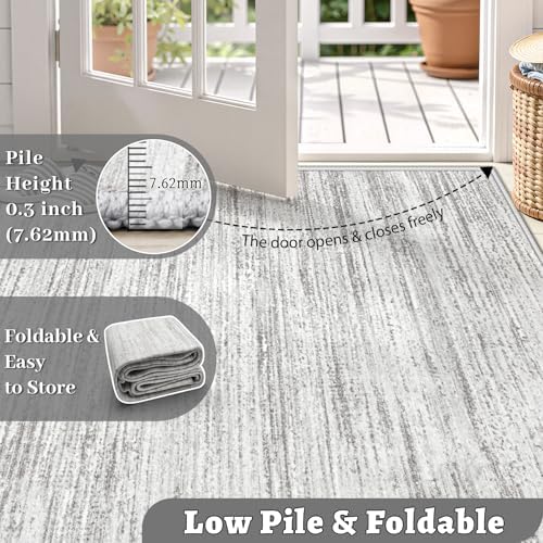 Area Rug 6x9 Living Room Rugs: Washable Modern Rug Non-Slip Soft Rugs Stain Resistant Printed Rug Indoor Carpet for Bedroom Kitchen Dining Room Nursery Home(Grey, 6'x9') - Image 6
