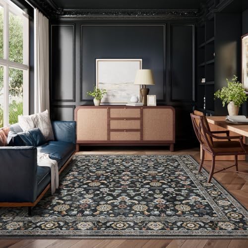 Washable Area Rugs for Living Room: 6x9 Bedroom Rug Vintage Boho Area Rug Stain Resistant Non Slip Low Pile Lightweight Soft Carpets for Living Room Dining Room Kitchen Nursery Kids Room Farmhouse - Image 7