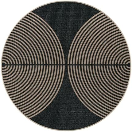 Lahome Modern Rainbow Round Rug 4ft, Circular Indoor Outdoor Kitchen Rug - Image 6