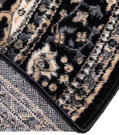Unique Loom Reza Collection Area Rug - Washington (6' 1" Round Black/Gray) - Image 6