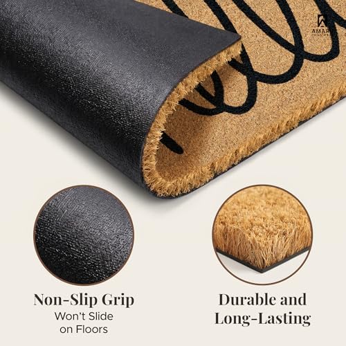 Coir Welcome Mat, Non-Slip, Hello Classic, 17 x 29 in - Image 6