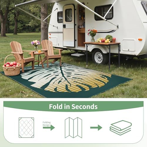 GENIMO Outdoor Rug, Waterproof Plastic Rugs for Patio, 6'x9' Yellow Green - Image 7