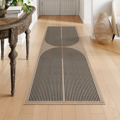 Lahome Modern Rainbow Easy Jute Outdoor Runner Rug, 2x6 Runners for Hallways Washable Laundry Room Rug, Farmhouse Non Slip Indoor Outdoor Carpet for Kitchen Floor Entryway - Image 6
