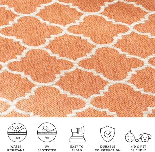 SAFAVIEH Washable Rug Outdoor Courtyard Collection - 2'3" x 14' Runner, Terracotta & Bone, Non-Shedding & Easy Cleaning, Ideal for Patio, Entryway, Mudroom, Hallway, Kitchen (CY6918-241) - Image 6