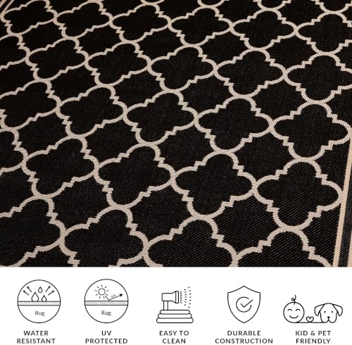 SAFAVIEH Courtyard Outdoor Area Rug 8'x10', Black & Beige CY6918-226 - Image 6