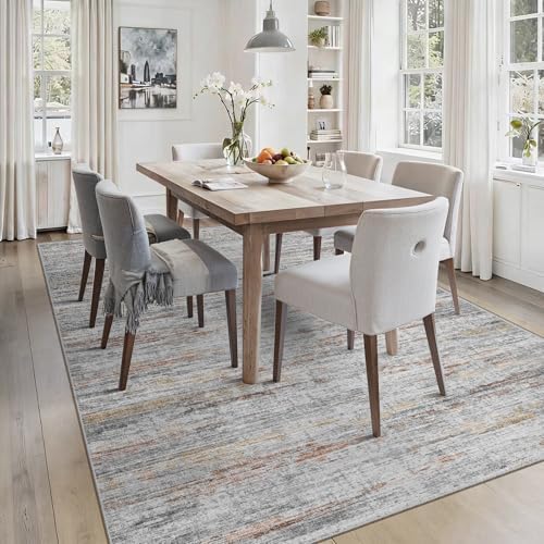 8x10 Area Rugs for Living Room,Modern Abstract Non-Slip Backing Washable Rugs,Soft Thin Large Area Rug,Stain Resistant Carpets for Bedroom Dining Room Home Decor - Image 7
