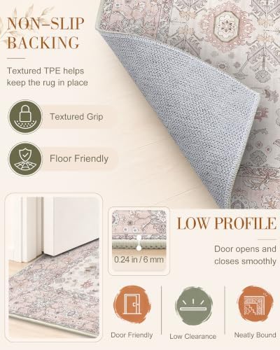 OLANLY 2x3 Washable Small Rug Non Slip Indoor Door Mat for Entryway Bedside - Image 7