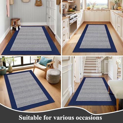 Ileading Indoor Door Mat 3x5ft, Absorbent Muddy Mats for Dogs, Low-Profile Entrance Large Welcome Mat with Non-Slip Rubber Backing, Washable Runner Carpet for Hallway,Entryway,Kitchen(Navy) - Image 7