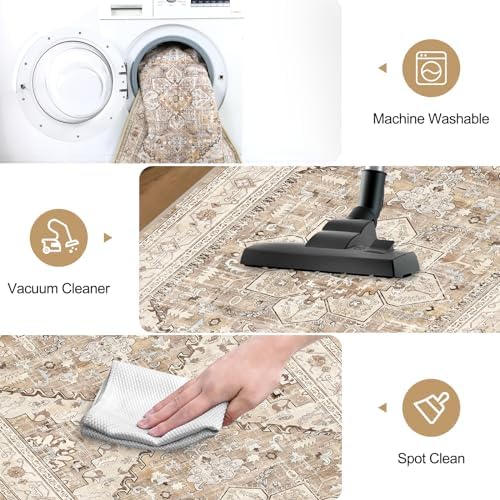 Yamaziot Washable Runner Rug, 2x8 Non-Slip Boho Vintage Hallway Kitchen Rug - Image 6
