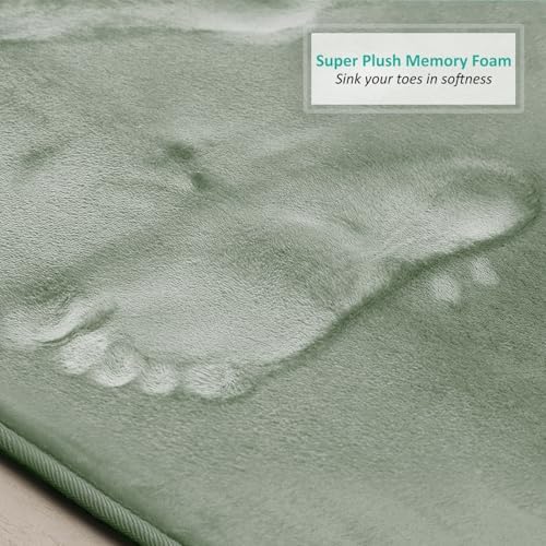 Clara Clark Bathroom Rugs, Velvet Memory Foam Bath Mat, Non-Slip Bath Rugs, Machine Wash, Dries Quickly, Ultra Soft Plush Bath Mats for Bathroom, 17 x 24, Ice Green - Image 7
