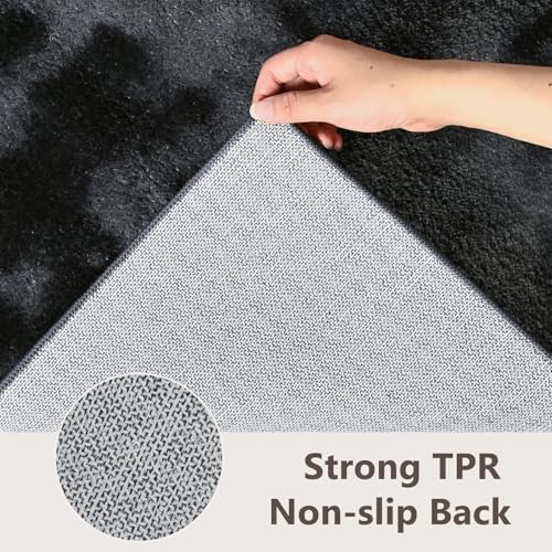 6x9 Large Tie-dye Dark Grey Area Rug Washable Non-Slip for Living Room - Image 6