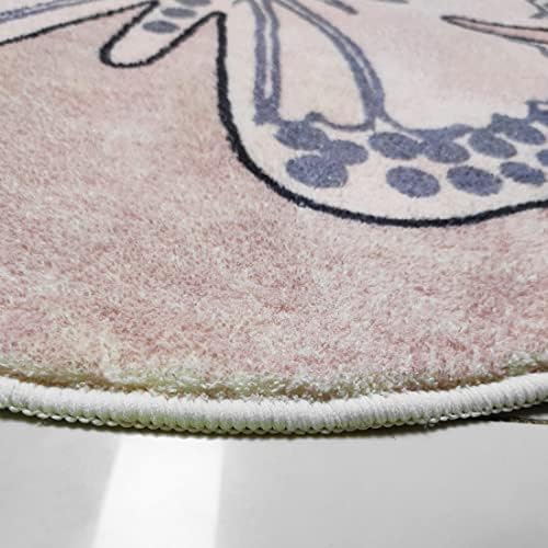 Poowe Round Area Rugs Soft Floor Carpets Non Slip for Bedroom (Round 39.4", Butterfly) - Image 7