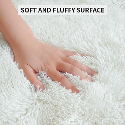 Tepook 4x6 Soft Fluffy Rug for Bedroom Fuzzy Cream Rugs for Living Room - Image 6