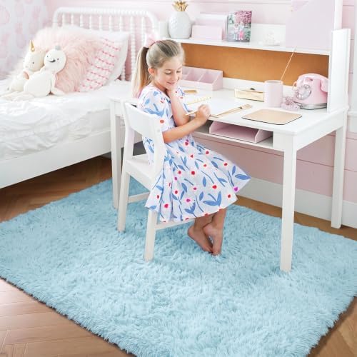 Amdrebio Light Blue Fluffy Big Rug 6x9 for Living Room Baby Kids Bedroom - Image 6