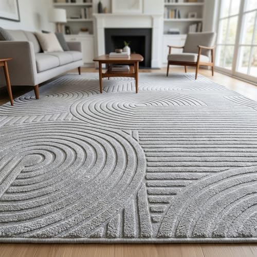Grey Boho 8x10 Solid Color Area Rugs, Washable Rugs for Living Room - Image 7