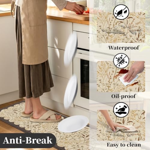 3PCS Vintage Anti-Fatigue Kitchen Mats, Non-Slip Waterproof Rugs for Floor - Image 7