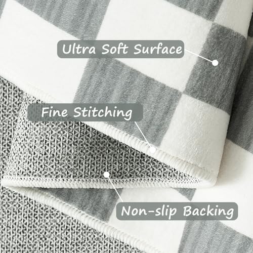 jinchan 2x5 Runner Rug Modern Checkered Geometric Lattice Hallway Rug, Grey - Image 7