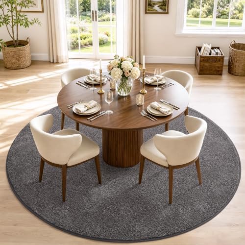 Keeko Round Area Rug 7ft for Living Room Bedroom,Soft Washable Circle Rug - Image 6