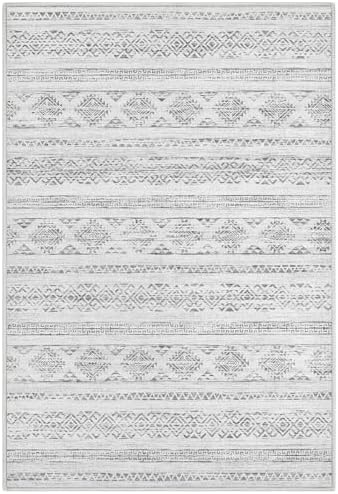 Tortania Area Rug Living Room Rugs - 3x5 Washable Soft Neutral Boho Moroccan Farmhouse Mat Indoor Floor Carpet for Bedroom Under Dining Table Home Office Decor - Ivory Gray - Image 7