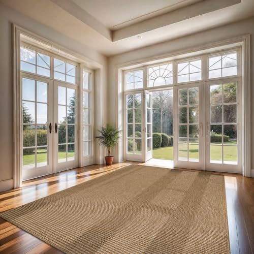 CAMILSON Easy Jute Rug 8x10, Indoor Outdoor Natural Color Farmhouse Area Rugs for Living Room Patio and Kitchen Rug, Solid Boho Woven Design, Easy-Cleaning, Washable Outside Carpet Alfombras (8 x 10) - Image 6