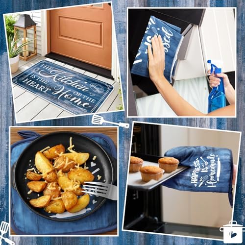 Fourluoo 10 Pcs Blue Kitchen Decor and Accessories Set - Image 6