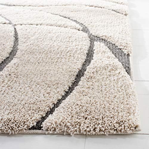 SAFAVIEH Florida Shag Collection Runner Rug - 2'3" x 15', Cream & Grey, Non-Shedding & Easy Care, 1.2-inch Thick Ideal for High Traffic Areas in Living Room, Bedroom (SG471-1180) - Image 6