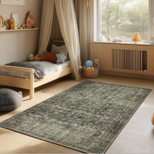 Machine Washable Throw Rugs for Entryway: Door Mat Indoor Entrance 4x6 Rug Boho Small Area Rug Non-Slip Low Pile Kitchen Rug for Front Door Indoor Entrance Entry Kids Room - Image 6