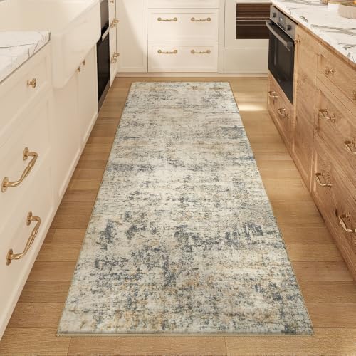 2'x6' Vintage Grey Beige Runner Rug, Washable Non-Slip Non-Shed Floor Mat - Image 6